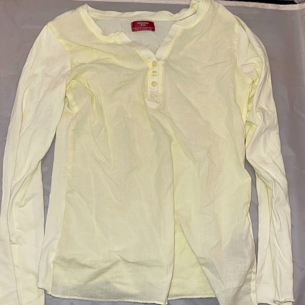 Mango kids long sleeve top cream/verry pale yellow